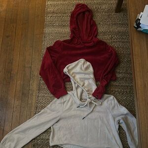 2 true religion crop hoodies, Size Small, Red and white, Will sell together